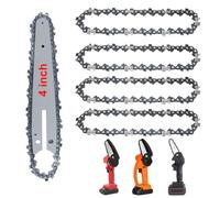 5 Pack 4 Inch Mini Chainsaw Chain Replacement Saw Chain for Cordless Portable Mini Chainsaw, Guide Saw Chain for All 4-inch Mini Chainsaws for Wood Branch Cutting