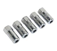 5 pack 4-Jaw Heavy Duty Hydraulic Connector - 1/8" BSP - Grease Gun Coupling