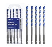 5 Pack 5/16 inch Concrete Drill Bit Set, Masonry Drill Bit Set | Hex Shank,Carbide Tip Drill Bits for Concrete, Tile,Brick, Plastic, Cement (5/16"（5 Pcs）)