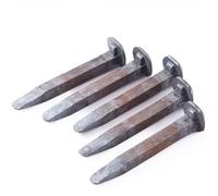 5 Pack 5.5-Inch Railroad Spikes - Carbon Steel Forging Stock for DIY Metal Projects, Blacksmithing Practice, Rustic Decor, and Industrial Craft Material