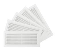 5-Pack 5'' x 12'' Inch / 130 x 300 mm Plastic White - Vent Cover - Rectangular Duct Cover - Air Vent Louver - Protective Screen Mesh - HVAC Ventilation