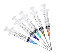 5 Pack 5ml Ink Filling Syringe Luer Lock Plastic Syringes With Platic 1.5'' Blunt Needle Tip For Liquid Glue Oil Ink