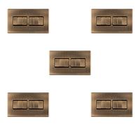 5 PACK 6 Gang Multi Light Switch SCREWLESS ANTIQUE BRASS 2 Way 10A Slim Rocker