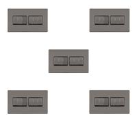 5 PACK 6 Gang Multi Light Switch SCREWLESS BLACK NICKEL 2 Way 10A Slim Rocker