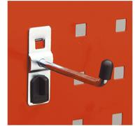 5 PACK - 6 x 50mm Single Tool Storage Hook & Vertical End - Square PERFO Mount
