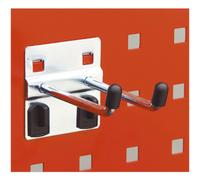 5 PACK - 6 x 75mm Double Tool Storage Hook & Vertical End - Square PERFO Mount