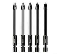 5 Pack 6Mm Carbide For Tile Drill Bits, For Porcelain Ceramic Glass Marble Brick, With Hex Shank Head Smooth Drilling No Broken Edges Fast Cutting