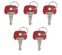 5 Pack 702 Red Ignition Key Replacement - Compatible with Jungheinrich Forklifts & Komatsu Equipment (Including Electric Stackers) - Replaces 209068, 26906870
