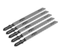 5 Pack 75mm Chrome Vanadium Steel Jigsaw Blade - 10 Tpi - Reverse Teeth - Wood