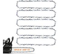 5-Pack 8 Inch (20cm) 3/8" Pitch 050-33 Drive-Links Chainsaw Chain, Low-Kickback & Heavy-Duty Steel. This Replacement Chain fits Greenworks, Ryobi, Ferrex, Einhell for Garden Branch-Cutting.