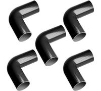 5 Pack - 90 Degree Silicone Turbo and Coolant Reinforced Hose Elbow ID: 35mm - Black