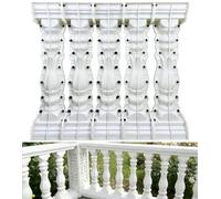 5 Pack 90cm Height ABS Reinforced Concrete Railing Molds, Industrial Grade Cast-in-Place Balcony Fence Molds, Reusable Heavy Duty Casting Moulds for Villa Yard Garden Construction (Lotus)