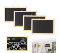 5 Pack A3 Hanging Blackboard, 30 x 40 cm Wall Mounted Small Chalk Board with String Wood Frame Chalkboard Signs Writing Black Board for Walls Notice Menu Memo Bulletin