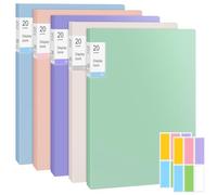 5 Pack A4 Display Books 20 Pockets Display Folders with Plastic Sleeves, A4 Document Folders with Plastic Pockets, Certificate Presentation Project Folders for Office, Home, School Business Reports