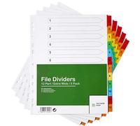 [5 Pack] A4+ Extra Wide 12 Part File Dividers A4+ Extra Wide 12 Part Numbered Subject Dividers Multipunched Reinforced Colour Tabs 150gsm