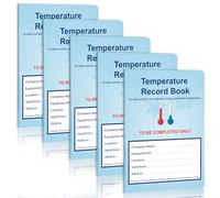 5 Pack A4 Fridge Temperature Record Log Book 21x29.7cm Food and Fridge Temperature Recorder 32 Pages Food Hygiene Record Book for Health and Safety Restaurants Hotels Commercial Kitchens (5)