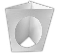 5 Pack A6 White Oval Aperture Card Blanks & Envelopes, Tri-Fold - 300gsm