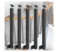 5-Pack Adjustable Metal Stair Spindles 270° Top Bracket Side-Mounted Black Iron Posts for Deck & Balcony Railings il Spindles Modern Design