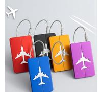 5-Pack Aluminium Luggage Tags with Steel Loop & Waterproof Name ID Card - Durable Suitcase Labels for Travel Bags, Checked Luggage, Backpacks & Laptop Cases (7.5 x 4.5 cm, 5 Colours)