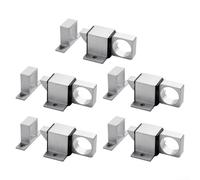 5 Pack Aluminum Alloy Automatic Spring Door Latch, Square Self-Closing Bolt with Adjustable Fit for Homes Office Window Security(Silver)