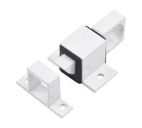 5 Pack Aluminum Alloy Automatic Spring Door Latch, Square Self-Closing Bolt with Adjustable Fit for Homes Office Window Security(White)