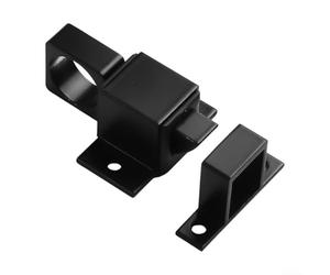 5 Pack Aluminum Alloy Automatic Spring Door Latch, Square Self-Closing Bolt with Adjustable Fit for Homes Office Window Security(Black)