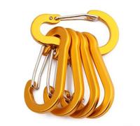 5 Pack Aluminum Alloy Carabiner Clips Lightweight Spring Snap Hooks for Keys Backpack Camping Hiking Gear 50x26mm(Gold)