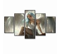 5 Pack Angel Diamond Art Kit Adults, Woman Diamond Painting by Numbers for Adults 5 Pack 5D DIY Gems Crystal Art Canvas for Painting, Rhinestones Embroidery Kit for Home Decoration Gifts GYZH-0353