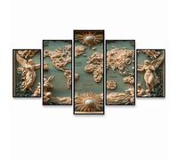 5 Pack Angel Diamond Art Kit Adults, World Map Diamond Painting by Numbers for Adults 5 Pack 5D DIY Gems Crystal Art Canvas for Painting, Rhinestones Embroidery Kit for Home Decoration Gifts GYZH-0098