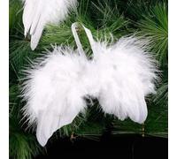 5 Pack Angel Feather Wings Ornament for Crafts Mini Angel Wings Christmas Tree Decor Hanging Vintage Chic Pendant for Xmas Holiday Party Decorations DIY Gifts Wedding