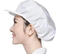 5 Pack Anti-Static Dome Breathable Mesh ESD Caps | Dust-Proof Elastic Hair Covers for Cleanrooms Workshops (White)