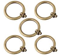 5 Pack, Antique Brass Ring Pulls Bronze Knobs Cabinet Ring Pull Handles Vintage Knobs for Dresser, Wardrobes, Cupboards Door Decorative Handles Drawer Ring Knobs Single Hole Handle