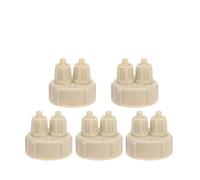 5-Pack Aquarium Generator Bottle Cap for DIY Fish Tank Reactor - Plastic Air Diffuser Valve with Dual Ports for Bubble Counter & Su