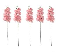 5-Pack Artificial Phalaenopsis Orchid Stems - 34.25 Inch Realistic Silk Flowers with Bendable Stem for Home Decor - Wedding Centerpiece - Party Backdrop (Pink)(sakura pink)