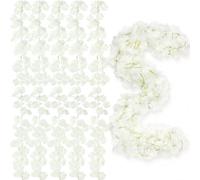 5 Pack Artificial Silk Cherry Blossom Garland Vines Fake Cherry Garland | 180cm White Cherry Blossom Vine Garland. Bendable, waterproof. Ideal for weddings, parties, home & outdoor decor.