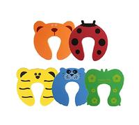 5 Pack Baby Door Stoppers, Soft Cartoon Animal Door Finger Pinch Guards, Prevent Finger Pinch Injuries, Child or Pet from Getting Locked in Room - 5 Colors
