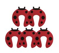 5 Pack Baby Door Stoppers, Soft Cartoon Animal Door Finger Pinch Guards, Prevent Finger Pinch Injuries, Child or Pet from Getting Locked in Room - Red