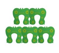 5 Pack Baby Door Stoppers, Soft Cartoon Animal Door Finger Pinch Guards, Prevent Finger Pinch Injuries, Child or Pet from Getting Locked in Room - Green