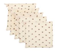 5 Pack Baby Muslin Washcloths Cotton 4 Layer Medium Thickness Cloths | Muslin Wash Cloths for Newborn, Heart Motif 9. 8x9. 8 Inch, Quick Dry for Bathing and Daily Baby Care
