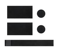 5 pack Bar Mat, Rubber Bar Mats Non Slip Rubber Bar Service Mat Spill Mat Black Bar Mat Rubber Glass Bar Mats for Home Pub