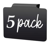 5 Pack Basket Labels Clip On - Clip for Storage Baskets - Bins - Boxes - Pantry - Plastic Chalkboard Tag - On Blackboard，Box Clip On Black，Black Labels
