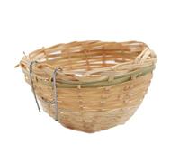 5 Pack Bird Bamboo Nest, Handwoven Natural Bird Cage House, Canary Nest Pans, C Cave with Hatching Breeding For Parrot, Hook