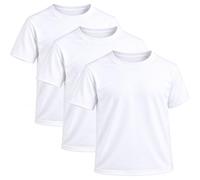 5 Pack Boys Unisex100% Cotton Plain Tee Shirts T-Shirt Plain Top Age 7 to 13 (UK, Age, 13 Years, Regular, White 3 Pack)