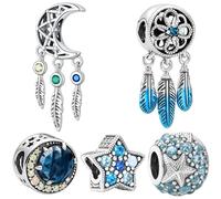 5 Pack Bracelet Charms, Pandora Charms for Bracelets, Elegant DIY Jewelry Making Kit for Women and Girls, Perfect for Gifting and Personal Storytelling