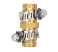 5 Pack Brass Barb Straight Joiner 3/4" Hose Fitting Air Water Repair Splicer Mender with Clamps