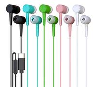 5 Pack Bulk Wired Earbuds, USB-C, in-Ear, Mic, Compatible with Phone, Tablet, Laptop, PC for School, Online Class, Meeting, Conference, Practice, Test, Mix