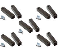 5 Pack Burglar Alarm Door Contact Detectors, Wired Brown Surface Contacts - Professional Quality