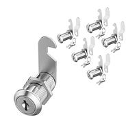 5 Pack Cabinet Cam Locks Keyed Alike, 1-1/8" Cabinet Lock with Key, Rv Locks for Storage Door Secure Files Drawers Mailbox Toolbox Camper Door, Zinc Alloy