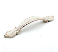 5-Pack Cabinet Hardware Handle Pull - Ivory White with Gold Edge, 2-1/2" (64mm) Hole Centers, PW8803W64