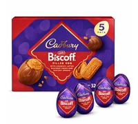 5 Pack Cadbury Dairy Milk Lotus Biscoff Filled Chocolate Egg, Filled With Crunchy Lotus Pieces & Biscoff Spread, Easter Gift, 32 g Perfect For School Easter Hunts, Offices
